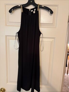 Michael Kors Black Chain-Strap Mini Dress